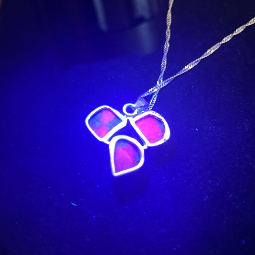 925 STERLING RUBY ZOISITE NECKLACE. 18in - Picture 5 of 7